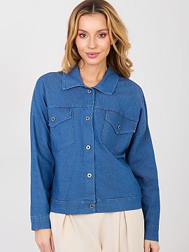 Denim jacket Rue Paris  Classic women\'s denim jacket in a casual style, perfect for everyday styling. The model fastens with buttons, has a classic collar and long