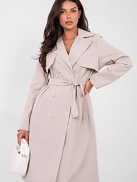 Coat Rue Paris  Stylish women\'s trench coat, perfect as a transitional cover for the autumn, winter, and spring seasons. A casual style model that will wor