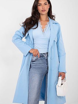Coat Rue Paris  Stylish women\'s trench coat, perfect as a transitional outerwear for autumn, winter, and spring seasons. A casual style model that works we