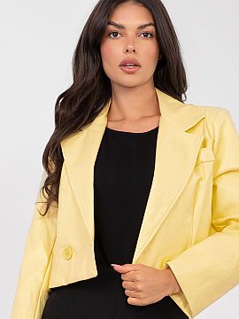Jacket Rue Paris  Stylish women\'s blazer made of high-quality eco leather based on viscose and polyurethane, perfect for everyday styling and work. The casua