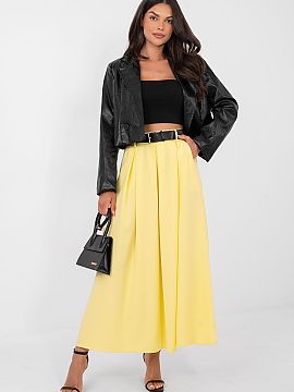 Long skirt Italy Moda  Elegant and feminine long flared maxi skirt with front godets, combining comfort with a classic style suitable for both work and everyday ou