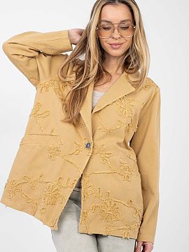 Jacket Rue Paris  Casual women\'s blazer made of high-quality cotton, perfect for everyday styling. The denim material gives it a casual character, while also