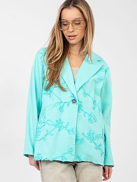 Jacket Rue Paris  Casual women\'s blazer made of high-quality cotton, perfect for everyday styling. The denim material gives it a casual character, while maki