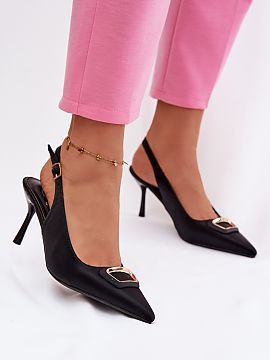 High heels Step in style  Stiletto heels made of textile material are a stylish proposition for women who want to emphasize the elegant character of their styling. Th
