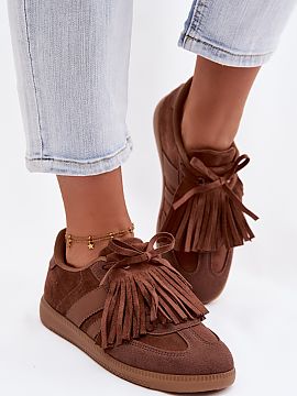 Sport Shoes Step in style  Stylish women\'s sneakers made of eco-suede are an original proposition for women who appreciate a fashionable look and comfort. The front o