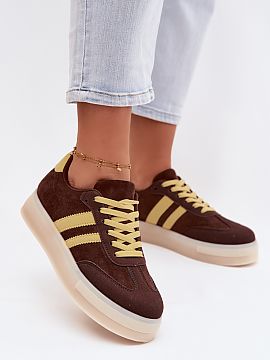 Sport Shoes Step in style  Stylish women\'s sneakers made of eco-suede are a combination of a fashionable look and everyday comfort. The model set on a platform delica