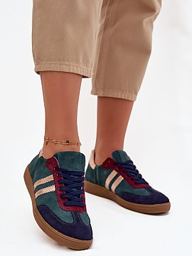 Sport Shoes Step in style  Stylish women\'s sneakers, made of natural suede, are the perfect combination of style and comfort. Low, lace-up shoes are great for both ca