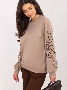 sweatshirt Relevance  Women\'s casual sweatshirt, made of soft cotton with elastane, guarantees comfort and freedom of movement. A model of standard length with a