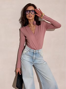 Shapewear Body Roco Fashion  A long-sleeved bodysuit with a wrap neckline is the quintessence of feminine style and elegance. Made of soft, elastic material, it perfectl