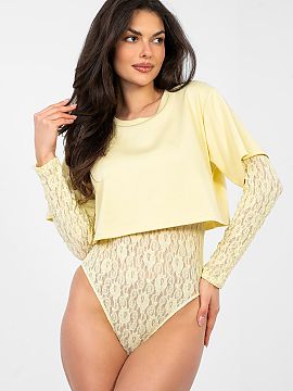 Shapewear Body Italy Moda  Two-layer body in a casual style is a combination of comfort and feminine aesthetics. The model stands out with a varied texture of the mate