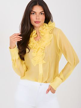 Long sleeve shirt Factory Price  A women\'s shirt made of sheer material is a stylish proposal combining classic with subtle elegance. Made of lightweight, delicate tencel f