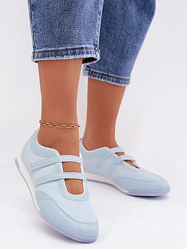 Balerinki Step in style  Women\'s ballet flats made of eco leather in a sporty style are a comfortable and modern proposition for everyday wear. Two straps placed on