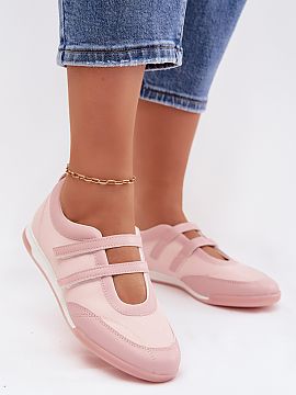 Balerinki Step in style  Women\'s ballet flats made of eco leather in a sporty style are a comfortable and modern proposition for everyday wear. Two straps placed on