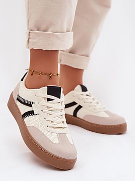 Sports footwear Step in style  Low women\'s sneakers made of a combination of eco leather and textile material are a comfortable and stylish option for everyday wear. Care