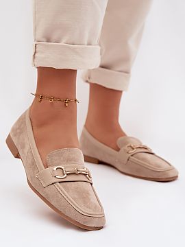 Loafers Step in style  Classic women\'s loafers made of eco-suede are an elegant and comfortable choice for everyday wear. The flat sole ensures comfort all day lo