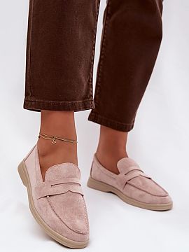 Moccasins Step in style  Stylish women\'s moccasins made of soft eco-suede are a timeless proposition for everyday and more elegant stylizations. The classic cut mak