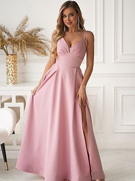 Long dress Bicotone  Dress with a ballroom character, made of soft material. The wide, elegantly falling bottom gives it a luxurious look, and hidden pockets in 