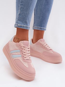 Sport Shoes Step in style  Stylish women\'s sneakers made of eco-suede are a comfortable proposition for everyday wear. The model, set on a platform, subtly accentuate