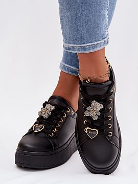 Sport Shoes Step in style  Stylish women\'s sneakers made of eco leather are an original proposal for lovers of fashionable details. The model set on a platform subtly