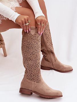 Open-work Boots Step in style  Lace-up women\'s boots in boho style are a unique proposition for women who appreciate freedom and a fashionable look. Delicate cut-outs on 