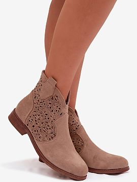 Boots Step in style  Women\'s ankle boots by S.Barski are a combination of comfort and timeless style. Made of faux suede. The model set on a flat heel guarantee