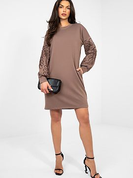 Daydress Rue Paris  Dress made of mini length sweatshirt, which combines comfort with feminine style. Made of exceptionally pleasant to the touch material like 