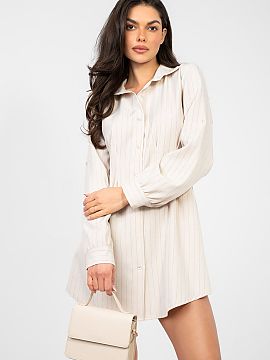 Daydress Rue Paris  An elegant button-down shirt dress is a stylish proposal for women who appreciate classic style in a modern edition. The mini-length model w
