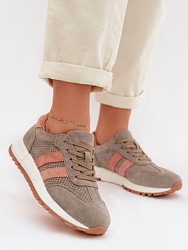 Sport Shoes Step in style  Women\'s sneakers made of natural suede are a combination of comfort and timeless style. Two straps placed on the sides emphasize their fash