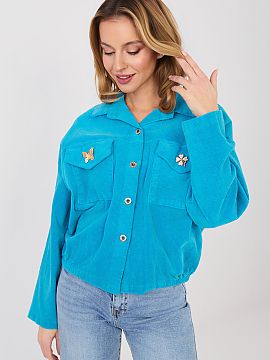 Corduroy jacket Rue Paris  Modern, women\'s corduroy jacket in a casual style, perfect for everyday transitional days. This model combines the classic bomber jacket cu
