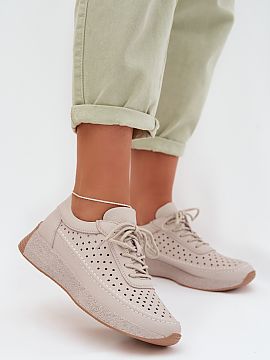 Sports footwear Step in style  Women\'s sneakers by Sergio Leone made of natural leather are the perfect combination of comfort and style. The perforated upper provides br