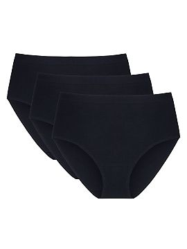 Set Gorteks  Three-pack of cotton high-waisted panties with a comfortable, non-restrictive fit, perfect for everyday wear, including during menstruation.