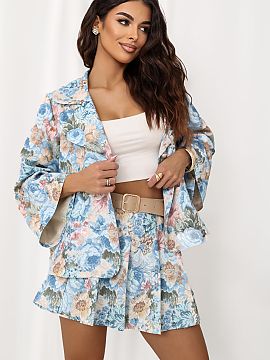 Skorts Italy Moda  Elegant skirt shorts with a subtle, floral print, which will be perfect for work outfits and formal occasions. They combine the feminine loo