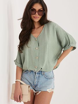 Short sleeve shirt Italy Moda  Women\'s shirt with a light and comfortable cut, ideal for everyday styling. Made of a pleasant to the touch fabric that is a combination of