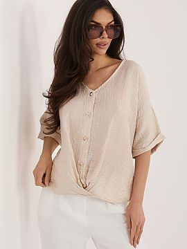 Short sleeve shirt Italy Moda  Women\'s shirt with a light and comfortable cut, perfect for everyday styling. Made of a pleasant to the touch fabric that is a blend of vis