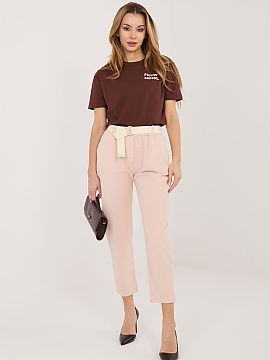 corduroy trousers Italy Moda  Women\'s corduroy trousers in an elegant cigarette cut, perfect for everyday styling. Made of high-quality cotton and elastane blend, they p