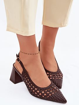 Heeled sandals Step in style  Braided women\'s heeled sandals are an elegant proposal created for exceptional occasions. Their stylish appearance attracts attention, and 