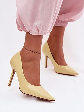 High heels Step in style  High heels made of patent eco leather are an elegant and timeless proposition that perfectly emphasizes feminine style. The shiny upper attr