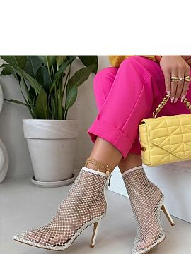 Heeled boots Solea  Stylish mesh ankle boots are a proposal for women who like to attract attention and emphasize their unique style. Made of lightweight nylon,