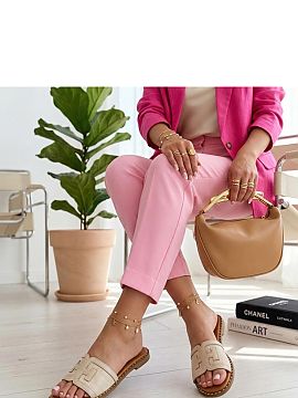 Slippers Solea  Simple and comfortable flip-flops made of eco-leather are a practical proposal for warm days. Light and easy to care for, they provide comfo