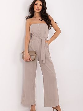 Suit Italy Moda  The women\'s jumpsuit with stripes is an elegant and functional proposition that will work well in everyday stylizations, for work, as well 