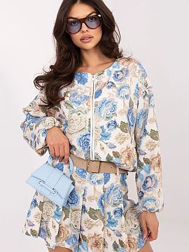 Skorts Italy Moda  Elegant skirt shorts with a subtle, floral print, perfect for work outfits and formal occasions. Combining the feminine look of a skirt with