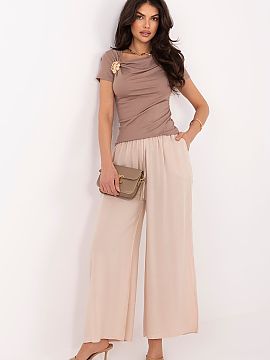 Women's pants Italy Moda  Women\'s palazzo pants are the perfect everyday choice for women who value comfort and timeless style. The smooth pattern gives them a versa