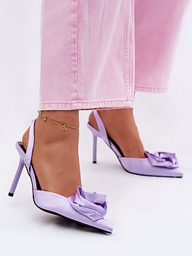 Heel sandals Step in style  Women\'s high-heeled sandals with a satin finish are an exceptionally feminine and elegant proposition that delights with delicate details. 