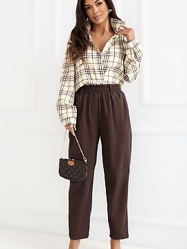 corduroy trousers Rue Paris  Corduroy paperbag pants are a stylish and comfortable option for everyday wear and work. The high waist with an elastic band beautifully emp