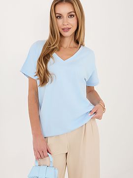 Bluzka Rue Paris  Universal blouse with a casual character, which will work perfectly both for everyday wear and for work. Its smooth cut gives it timeless el