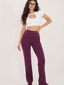 Sweatpants Rue Paris  Straight leg sweatpants are a comfortable and stylish choice for everyday wear. The high-waisted design perfectly fits the silhouette, provi