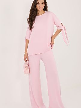 Complete Relevance  Women\'s set consisting of a blouse and trousers is a comfortable and stylish proposition for everyday wear and work. Made of soft and pleas