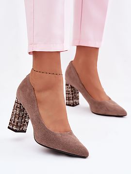 Block heel pumps Step in style  Classic pumps by Sergio Leone. The shoes are made of high-quality eco suede. Soft leather insole and stable heel will take care of your comf