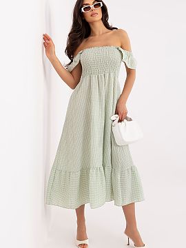 day dress Italy Moda  The Spanish dress is a light and feminine proposal perfect for the summer season and everyday stylizations. The flared cut beautifully moves