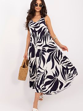 day dress Italy Moda  A summer dress with a flared cut is a light and eye-catching proposal perfect for everyday styling. Its loose fit beautifully complements th